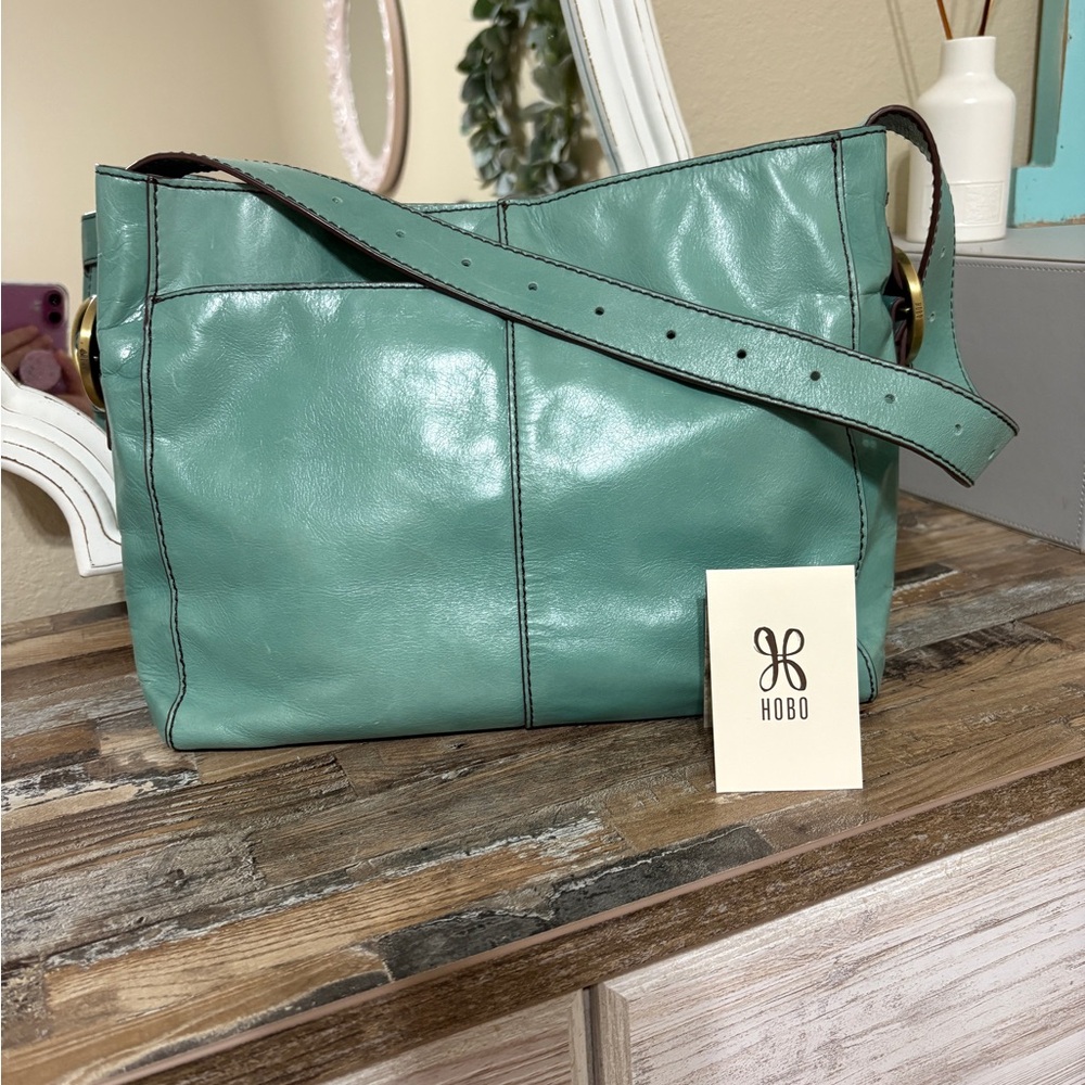 HOBO Teal Leather Hobo Bag